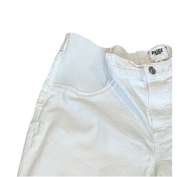 Paige White Maternity Wide Leg Jeans Size 32 Denim Raw Hem Ankle  Designer $229 - Picture 7 of 9